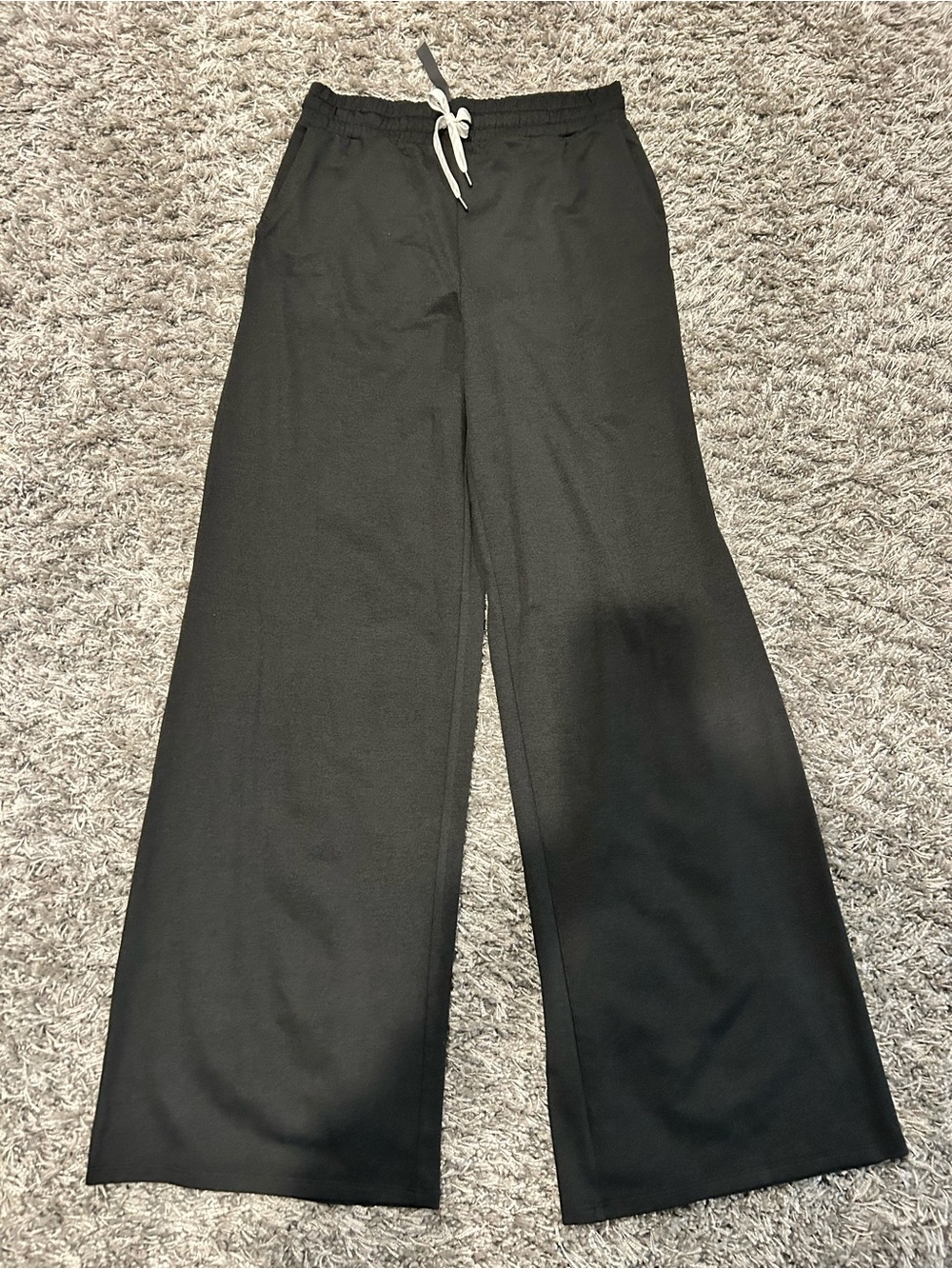 Vuori Black Wide-Leg Drawstring Pants